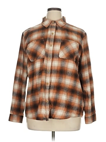 a.n.a. A New Approach Long Sleeve Button-Down Shirt (view 1)