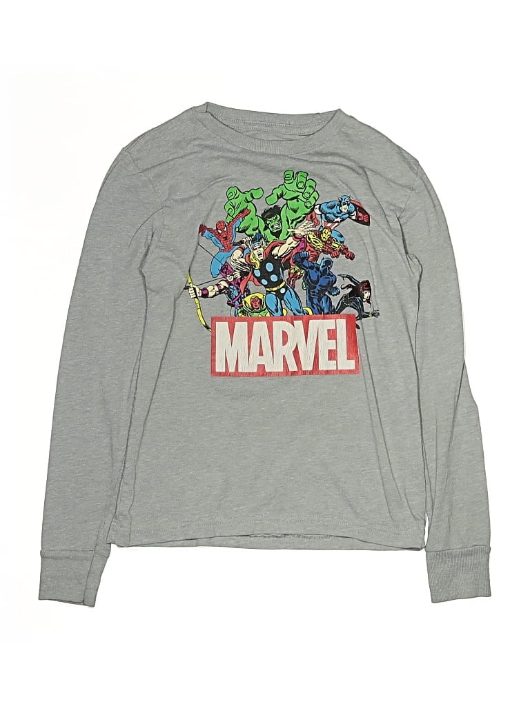 Pre-owned Marvel Kids' Long Sleeve T-shirt In Silver