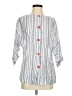 Warm Stripes Blue 3/4 Sleeve Button-Down Shirt Size 8 (3) - photo 1
