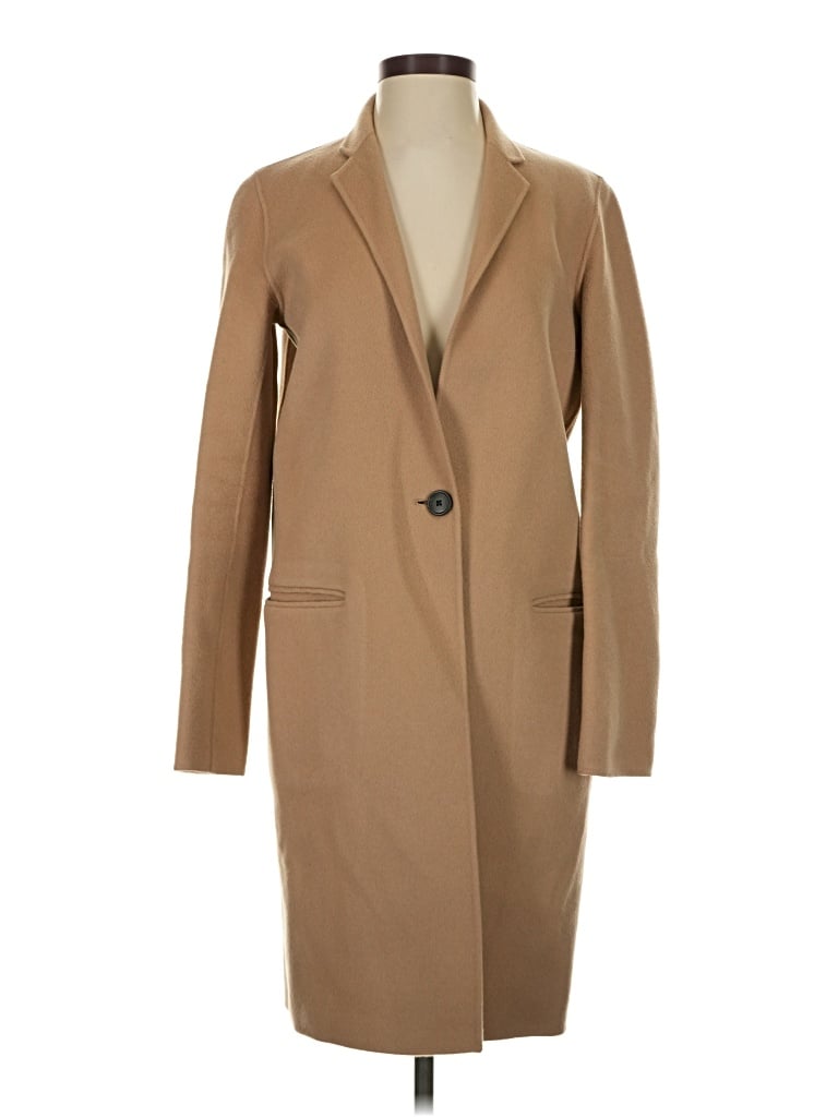 Pre-owned Theory Wool Coat In Tan