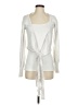 Dee Elly 100% Nylon White Gray Cardigan Size S (estimated) - photo 1