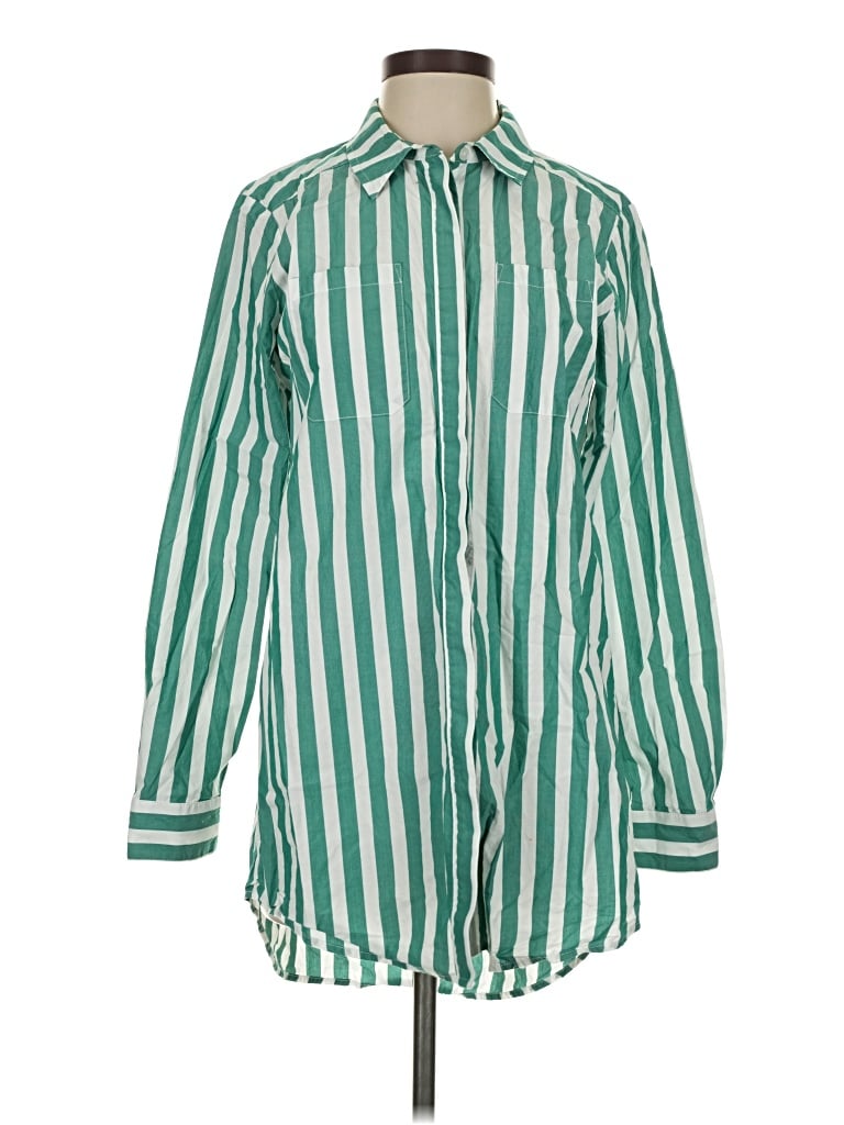 Pre-owned On 34th Long Sleeve Button Down Shirt In Green