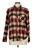 Maurices Plaid Brown Long Sleeve Button-Down Shirt Size L - photo 1
