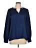 Ann Taylor 100% Polyester Blue Long Sleeve Blouse Size L - photo 1