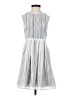 Hunter Dixon 100% Polyester Stripes Gray Casual Dress Size 0 - photo 1