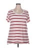 Lularoe Stripes Red Short Sleeve T-Shirt Size 2X - photo 1