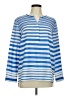Talbots Stripes Blue Long Sleeve Blouse Size L - photo 1