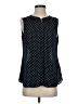 Banana Republic 100% Polyester Polka Dots Blue Black Sleeveless Blouse Size 4 - photo 1