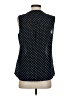 Banana Republic 100% Polyester Polka Dots Blue Black Sleeveless Blouse Size 4 - photo 2