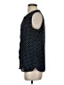 Banana Republic 100% Polyester Polka Dots Blue Black Sleeveless Blouse Size 4 - photo 5