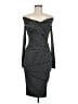 Bailey 44 Stripes Gray Black Cocktail Dress Size M - photo 1