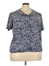 Norton McNaughton 100% Polyester Gray Short Sleeve Blouse Size 3X - photo 1