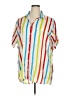 Rouge 100% Rayon Stripes White Short Sleeve Button-Down Shirt Size 1X - photo 1