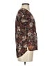 Hinge 100% Rayon Floral Brown Short Sleeve Blouse Size XS - photo 4