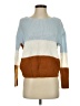 Full Circle Trends With Love Color Block Blue Pullover Sweater Size S - photo 1