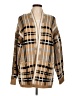 Assorted Brands 100% Acrylic Plaid Brown Cardigan Size L - photo 1
