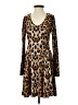 Cecico Animal Print Brown Casual Dress Size S - photo 1