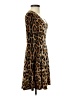 Cecico Animal Print Brown Casual Dress Size S - photo 4