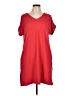 Capella Apparel Solid Red Casual Dress Size L - photo 1