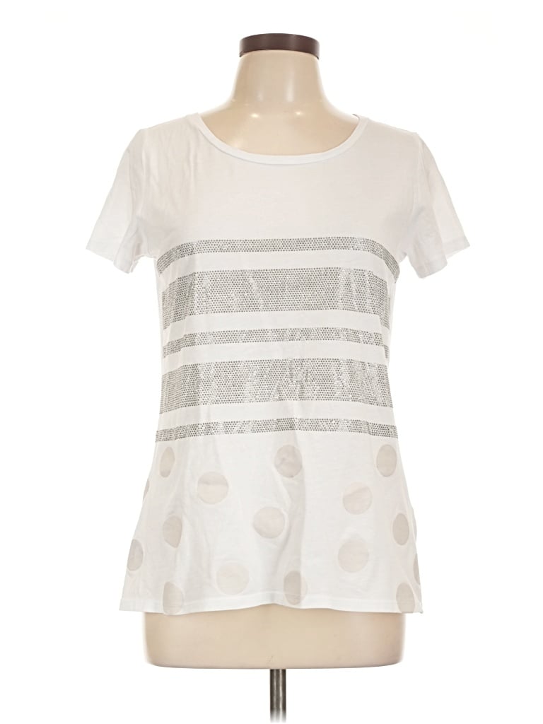 Pre-owned Liu •jo Short Sleeve T-shirt In Ivory