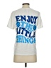 Shein Floral White Short Sleeve T-Shirt Size S - photo 2