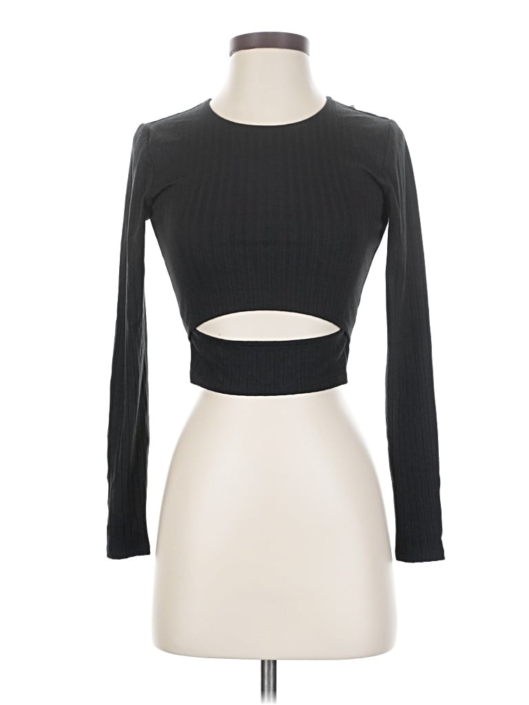 Lovers & Friends Long Sleeve Top Black Keyhole Neckline Tops