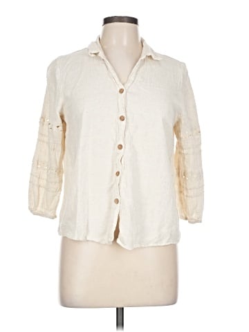 Unique Spectrum 3/4 Sleeve Button-Down Shirt (view 1)