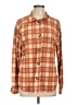 Cure Plaid Orange Long Sleeve Blouse Size L - photo 1
