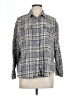 Old Navy 100% Cotton Plaid Gray Long Sleeve Button-Down Shirt Size L - photo 1