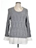 Elle 100% Acrylic Gray Long Sleeve Top Size L - photo 1