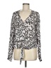 Cloth & Stone 100% Rayon Animal Print Silver Long Sleeve Blouse Size M - photo 1