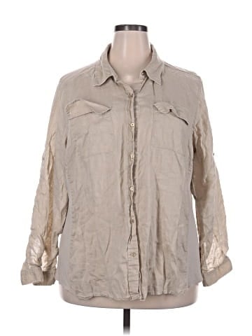 Calvin Klein 3/4 Sleeve Button-Down Shirt (view 1)