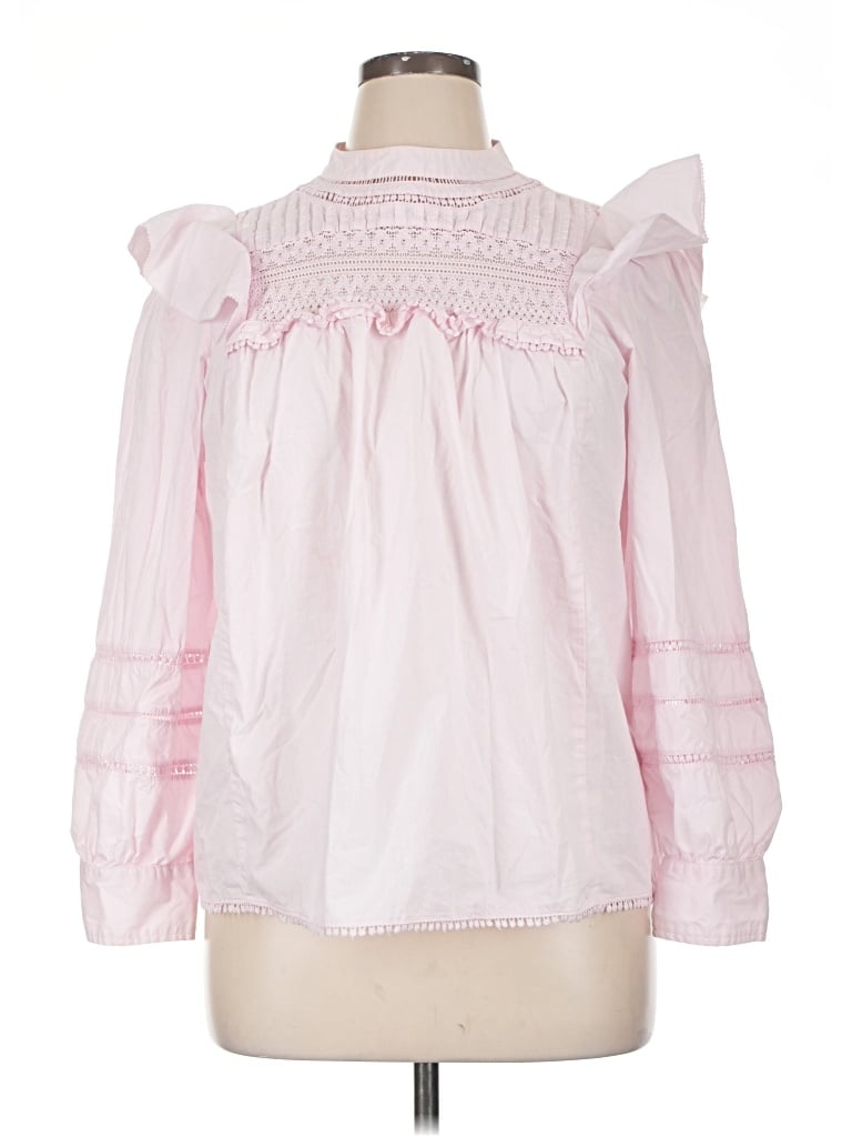 Pre-owned Jcrew Long Sleeve Blouse In Pink