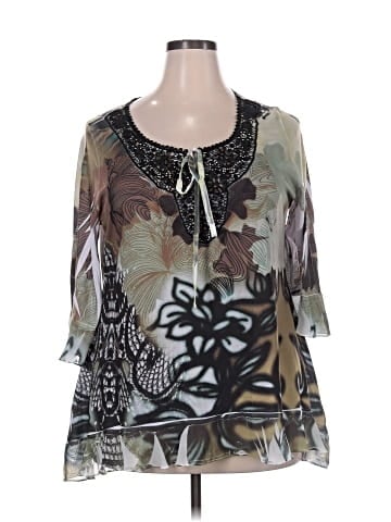 Bleu 3/4 Sleeve Blouse (view 1)