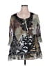 Bleu 100% Polyester Black 3/4 Sleeve Blouse Size 2X - photo 1