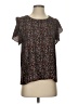 Willow & Root Brown Black Short Sleeve Blouse Size S - photo 1