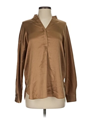 Vince. Long Sleeve Silk Top (view 1)
