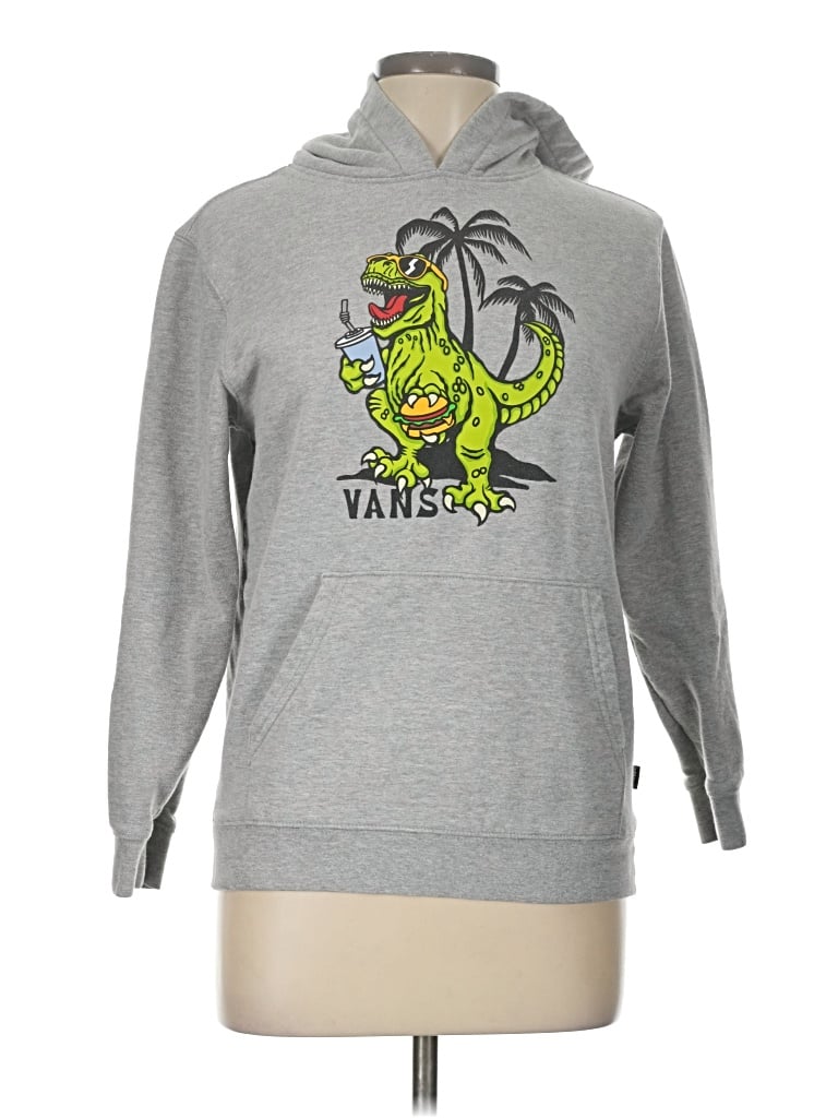 Pre-owned Vans Pullover Hoodie In Gray