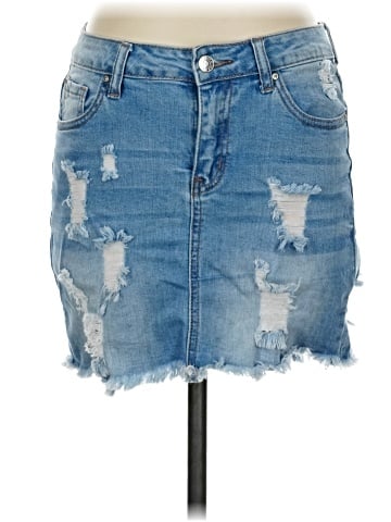 Wax Jean Denim Skirt (view 1)