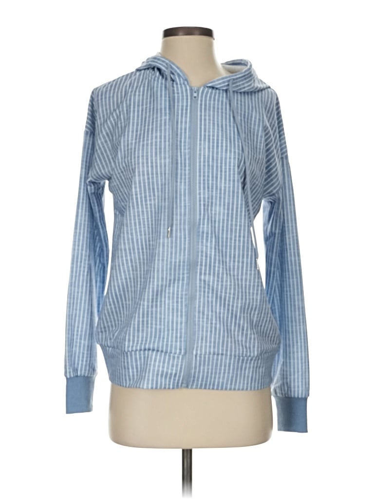 Made With Love Zip Up Hoodie In Blue