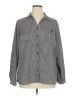 Notations Stripes Gray Long Sleeve Blouse Size 1X - photo 1