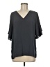 Ann Taylor LOFT 100% Polyester Gray Short Sleeve Blouse Size M - photo 1
