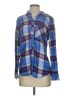 Gap 100% Rayon Plaid Blue Long Sleeve Button-Down Shirt Size S - photo 1