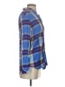 Gap 100% Rayon Plaid Blue Long Sleeve Button-Down Shirt Size S - photo 4