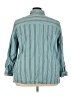 Liz & Me Stripes Teal Long Sleeve Blouse Size 3X - photo 2