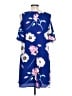 Kaari Blue 100% Polyester Print Blue Casual Dress Size L - photo 2