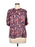 East Adeline 100% Rayon Red Short Sleeve Blouse Size 1X - photo 1