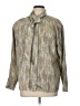Anne Klein 100% Polyester Metallic Silver Long Sleeve Blouse Size 12 - photo 1