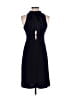 Mango 100% Polyester Black Blue Cocktail Dress Size 2 - photo 2