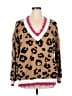 Glitzy Girlz Animal Print Brown Pullover Sweater Size 1X - photo 1